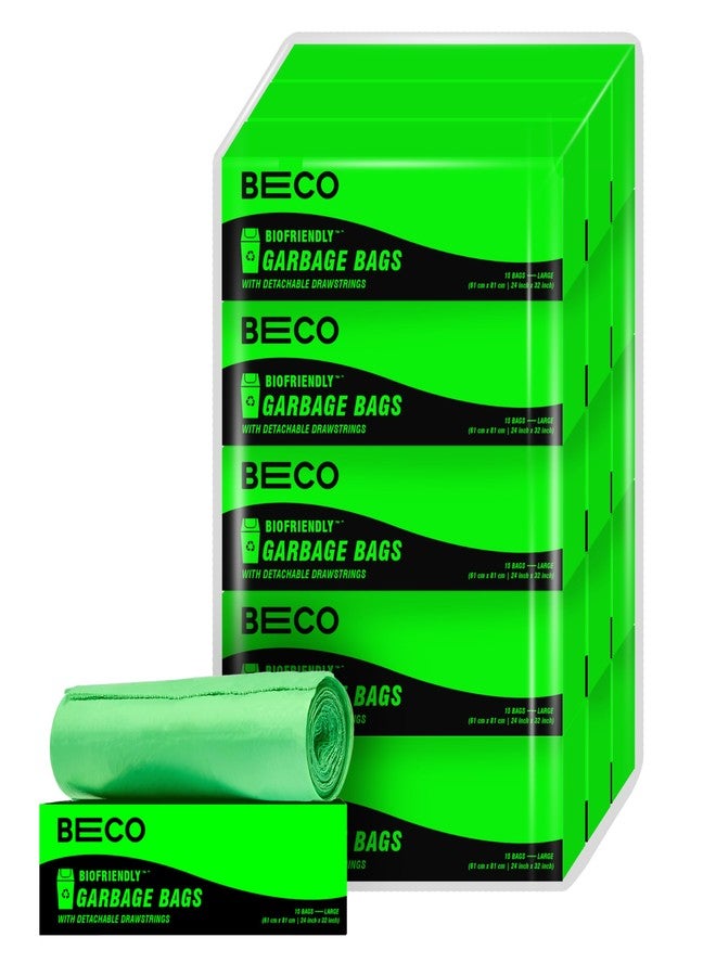 بيكو أكياس قمامة صديقة للبيئة من بيكو | ٢٢٥ قطعة | كبير - ٢٤ × ٣٢ بوصة | ١٥ كيسًا × ١٥ لفة | أخضر | أكياس قمامة/سلال مهملات برباط قابل للفصل | للنفايات الجافة والرطبة - Image 1